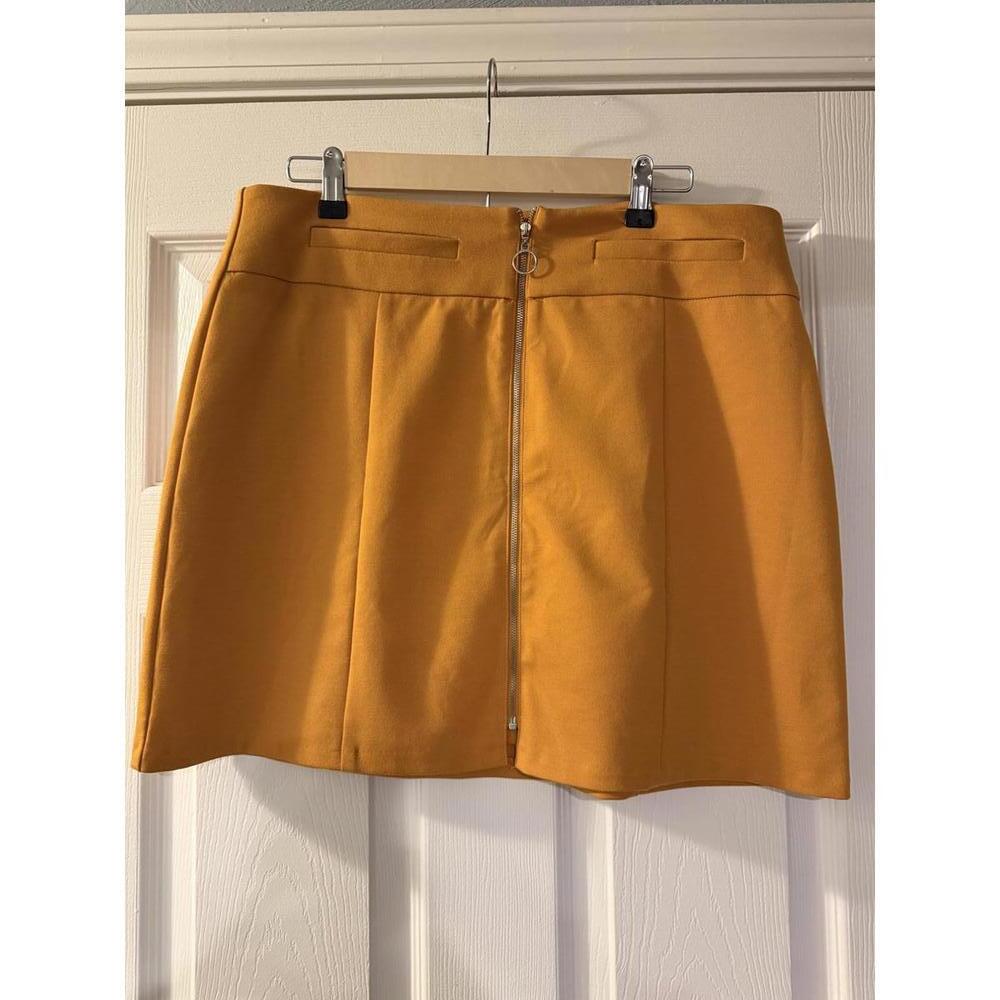 Candie's Mustard Yellow Mini Skirt with Front Zipper Size L